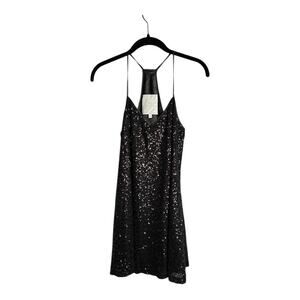 Pearl by Georgina Chapman Black Sequin Halter Mini Dress Size 2